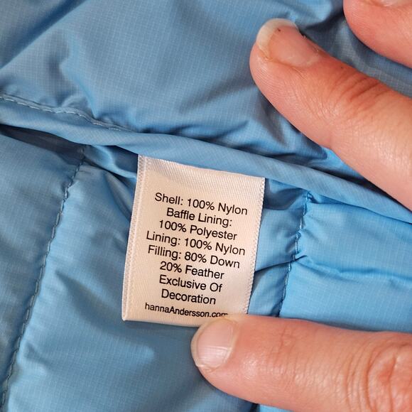 Hanna Andersson Superlight Down Puffer Vest Size 120 6-7 Blue Packable NEW - Picture 9 of 9